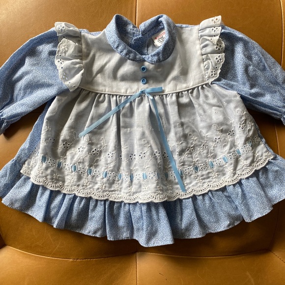 VTG baby girls’ blue dress, 6 mos - Picture 1 of 4